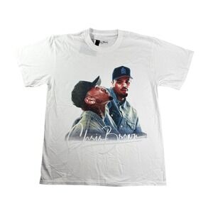 Headgear Classics Chris Brown Graphic T-Shirt White Mens Large New